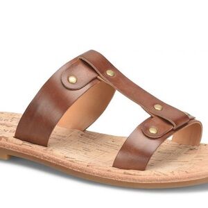 Kork-Ease Tan Leather Slide Sandals